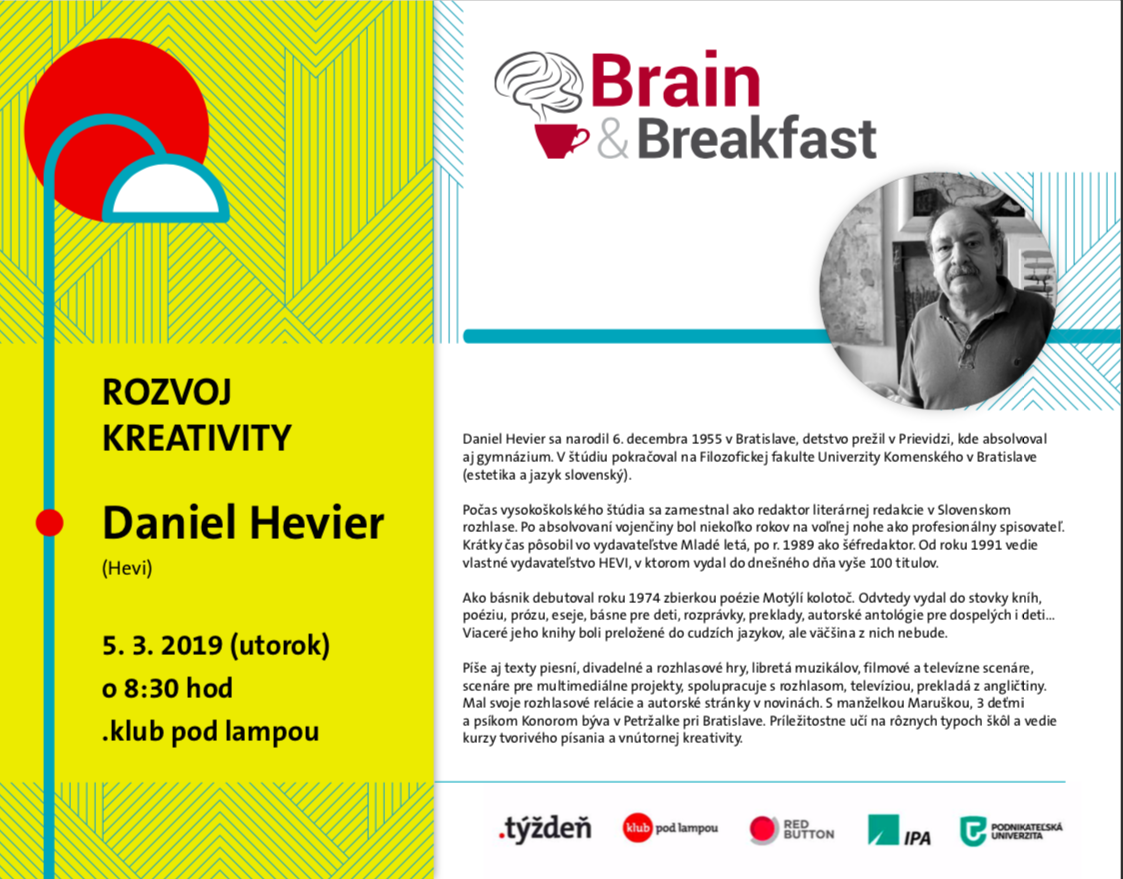 Brain & Breakfast: Daniel Hevier: Rozvoj kreativity