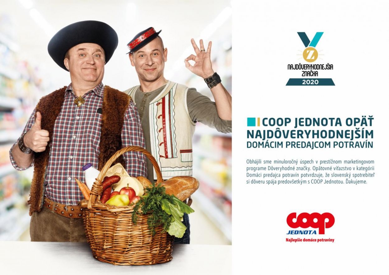 COOP Jednota je najdôveryhodnejším slovenským predajcom potravín