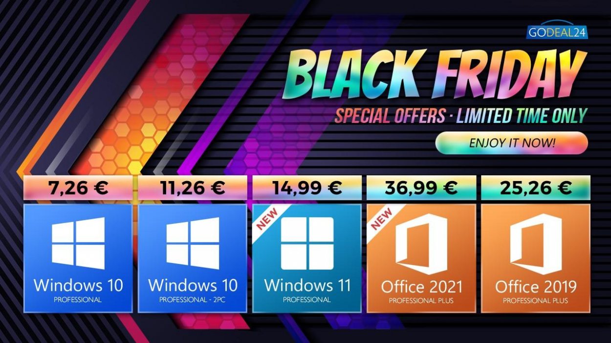 Black Friday 2021 výpredaje na Godeal24 už odštartovali! Windows 10 cena klesla na 7 €!