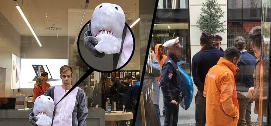 Muž v kostýmu žraloka dostal pokutu kvůli zákonu o burkách