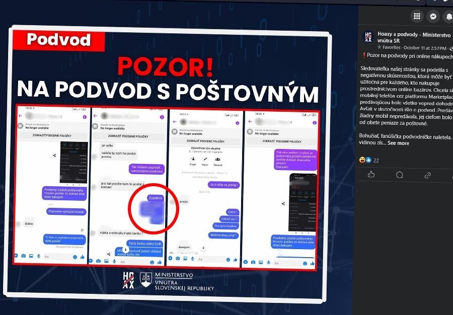 Školácka chyba: Štátne Hoaxy a podvody zverejnili adresu obete podvodu