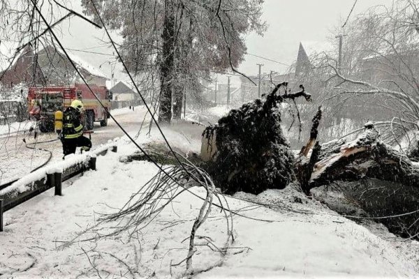 Sneh a vietor na strednom Slovensku odstavili od energie tisíce domácností