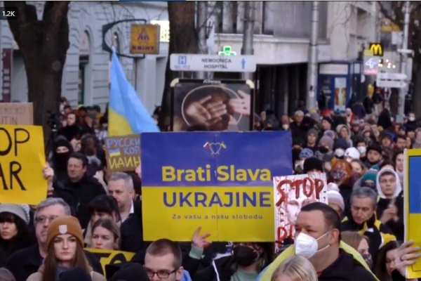 Zhromaždenie na podporu Ukrajiny a jej ľudu v Bratislave LIVE