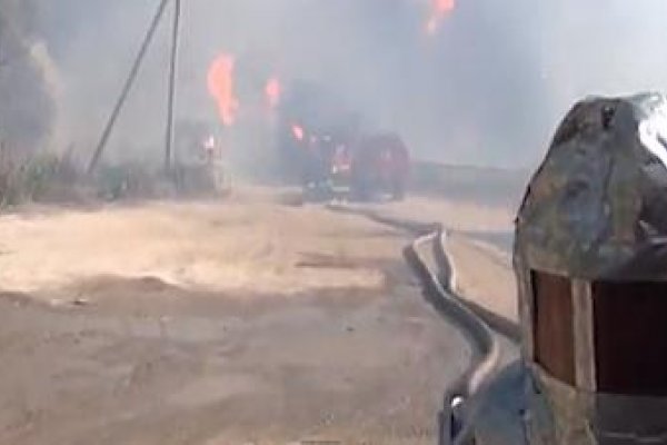 Požiar rafinérie na Ukrajine