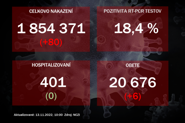 Koronavírus ONLINE: Na Slovensku pribudlo 80 prípadov nákazy koronavírusom