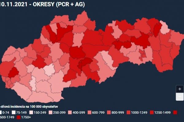 Dáta bez Pátosu: Mapa Slovenska v odtieňoch červenej